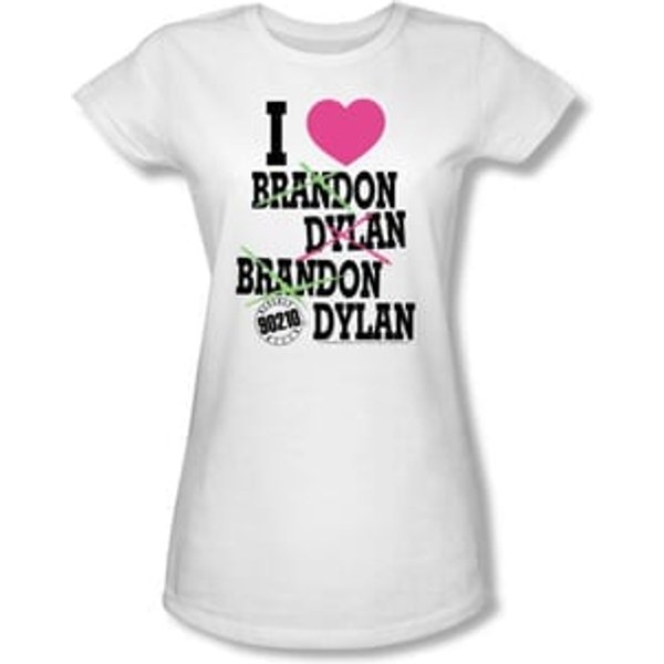 Beverly Hills 90210 Juniors T-shirt I Heart 90210 White Tee Shirt