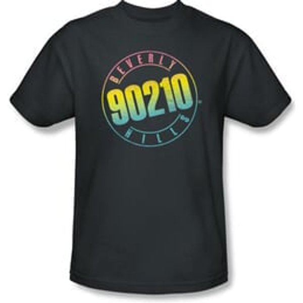 Beverly Hills 90210 T-shirt Color Blend Logo Charcoal Tee Shirt