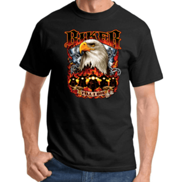 Biker Till I Die Eagle Men's T-shirt - Black