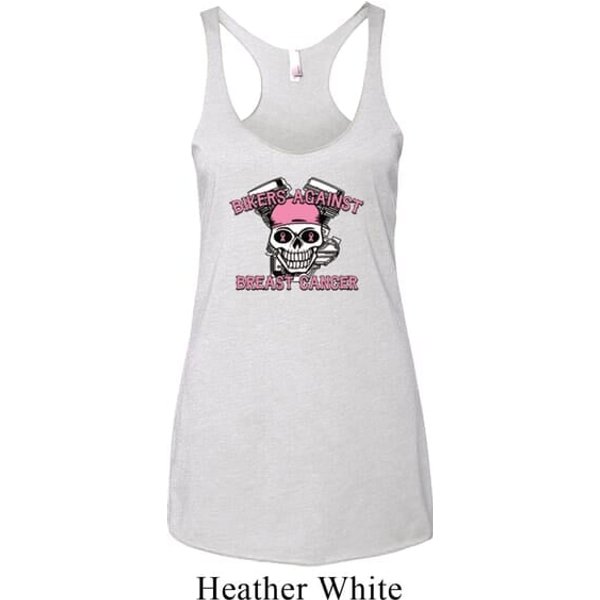 Bikers Against Breast Cancer Ladies Tri Blend Racerback Tank Top