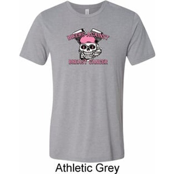 Bikers Against Breast Cancer Mens Tri Blend Crewneck Shirt