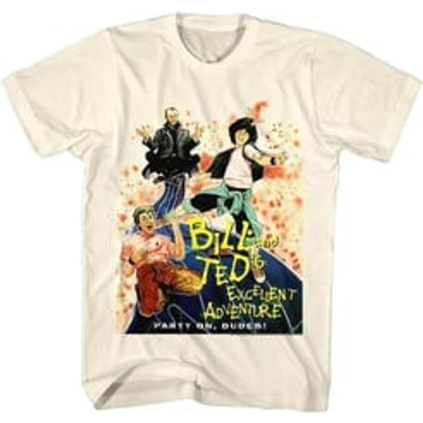 Bill And Ted Shirt Party On, Dudes! Natural T-Shirt