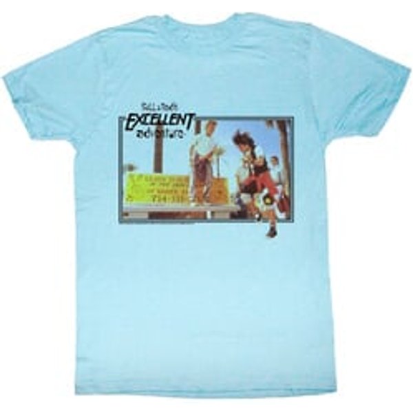 Bill And Ted Shirt Rock Sesh Light Blue Tee T-Shirt