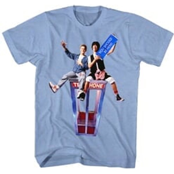 Bill And Ted Shirt You Should Be Here Light Blue T-Shirt