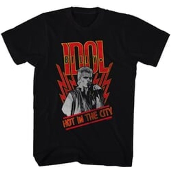 Billy Idol Shirt Hot In The City Black Tee T-Shirt