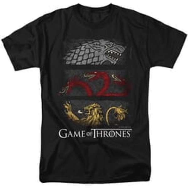 Game of Thrones GOT Sigil Banners Adult T-shirt - Black