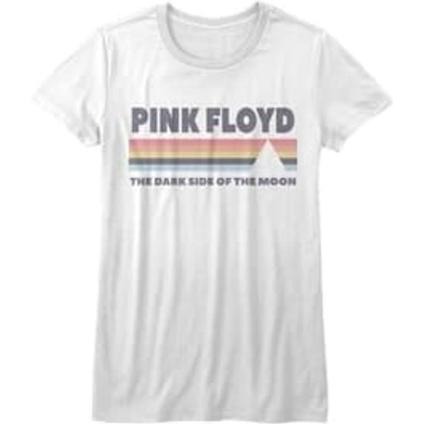 Juniors Size Pink Floyd DARK SIDE Fitted T-shirt - White
