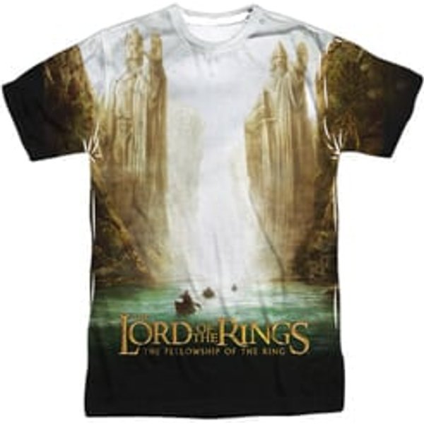 Mens Lord of the Rings FELLOWSHIP POSTER T-shirt - Clearance
