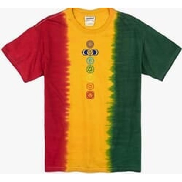 Mens Rasta Colored Chakras Tee Shirt