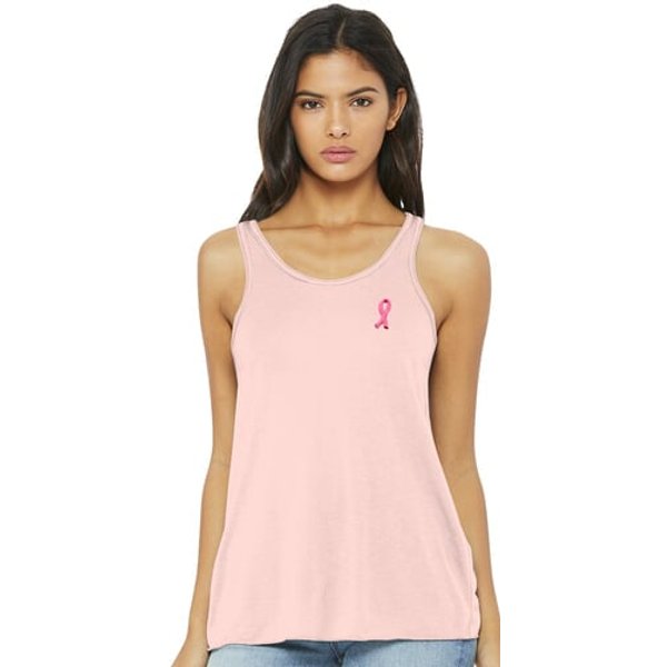 Womens Breat Cancer Awareness Patch Flowy Tanktop