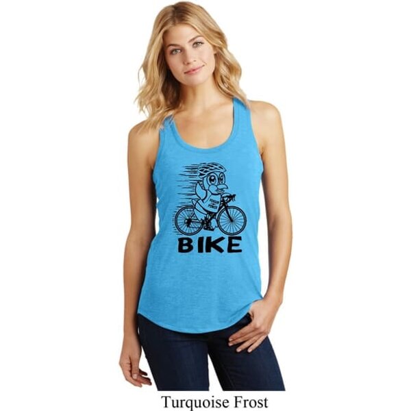 Black Penguin Power Bike Ladies Racerback Tank Top
