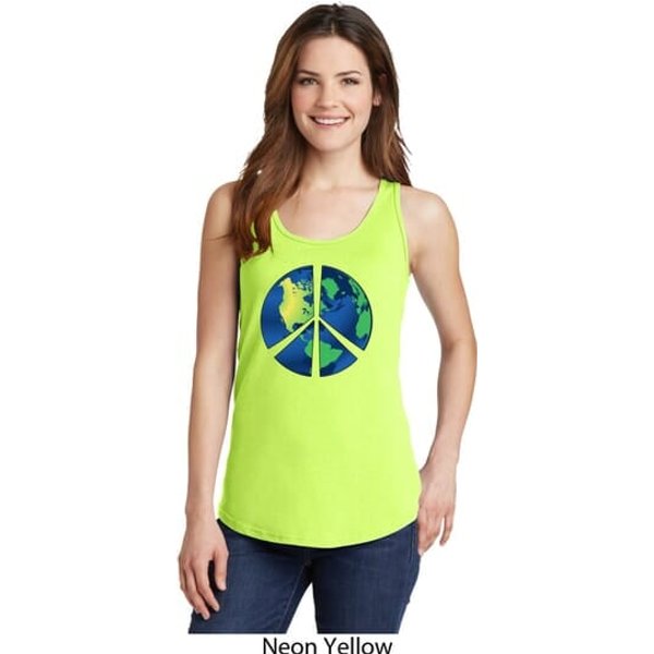 Blue Earth Peace Ladies Tank Top