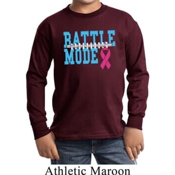 Breast Cancer Awareness Battle Mode Kids Long Sleeve Shirt
