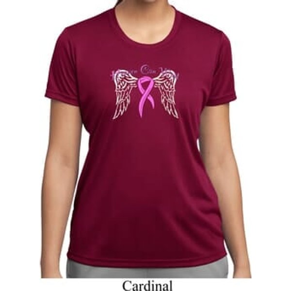 Breast Cancer Awareness Heaven Can Wait Ladies Moisture Wicking Shirt