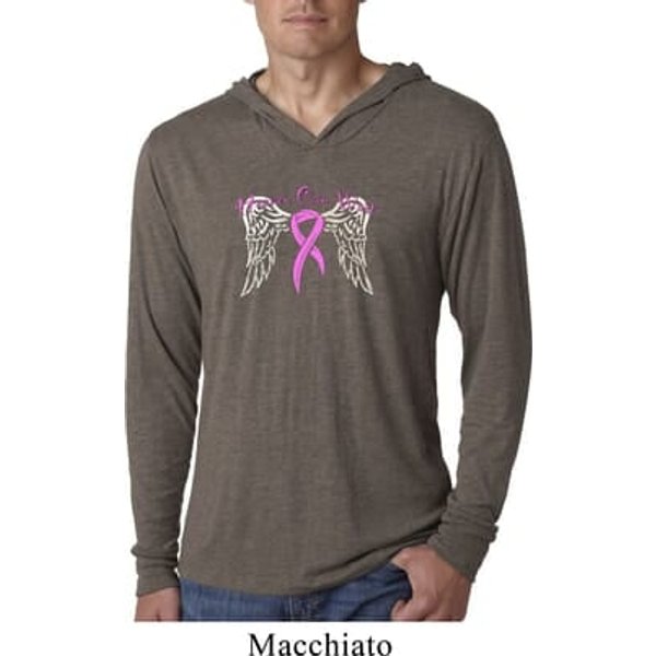 Breast Cancer Awareness Heaven Can Wait Lightweight Hoodie Shirt