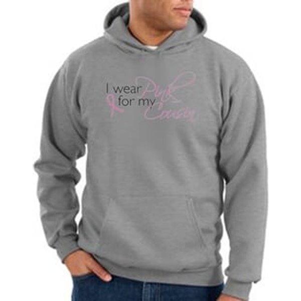 Breast Cancer Awareness Hoodie I Wear Pink For My Cousin Grey Hoody
