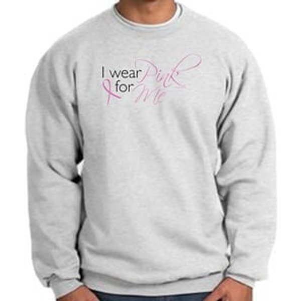 Breast Cancer Awareness Sweatshirt - I Wear Pink For Me Adult Ash