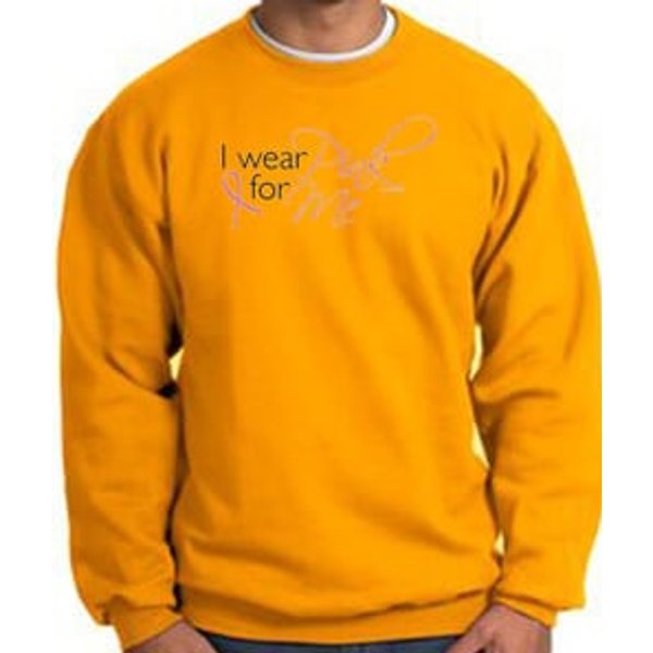 Breast Cancer Awareness Sweatshirt - I Wear Pink For Me Adult Gold