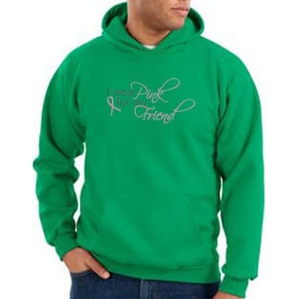 Breast Cancer Hoodie - I Wear Pink For My Friend Kelly Green Hoody