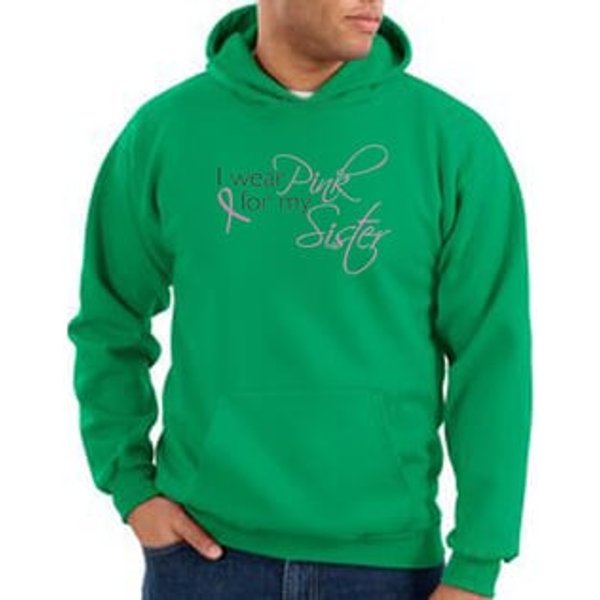Breast Cancer Hoodie I Wear Pink For My Sister Kelly Green Hoody