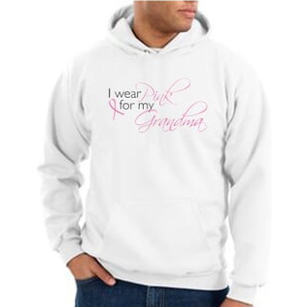 Breast Cancer Hoodie Sweatshirt I Wear Pink For My Grandma White Hoody