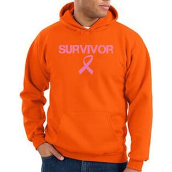 Breast Cancer Hoodie Sweatshirt - Ribbon Survivor Adult Orange Hoody