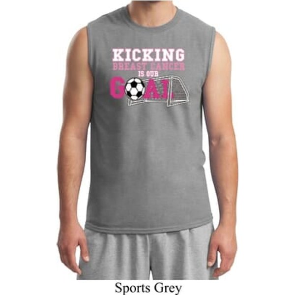 Breast Cancer Kicking Breast Cancer is Our Goal Mens Muscle Shirt