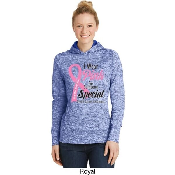 Breast Cancer Pink For Someone Special Ladies Moisture Wicking Hoodie