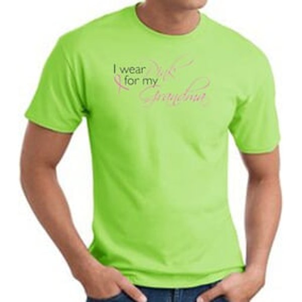 Breast Cancer T-shirt I Wear Pink For My Grandma Lime Tee