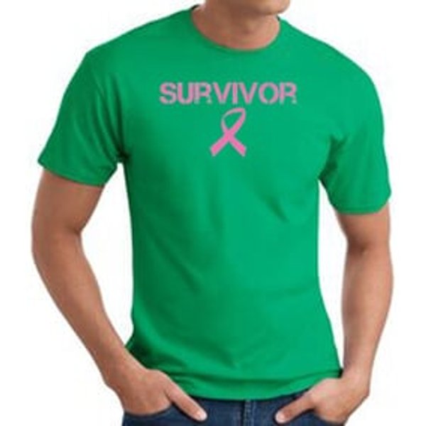 Breast Cancer T-shirt Ribbon Distressed Survivor Kelly Green Tee Shirt