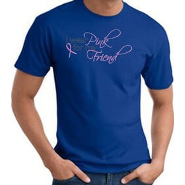 Breast Cancer T-shirt - Ribbon I Wear Pink For My Friend Royal Tee