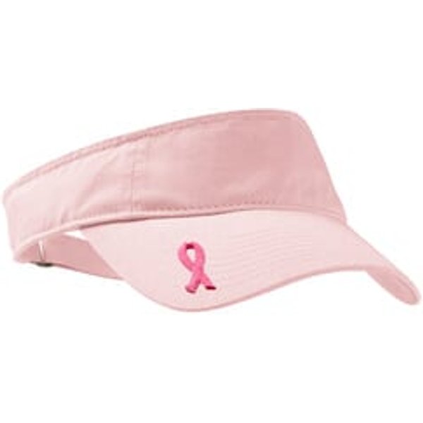 Breast Cancer Visor Embroidered Ribbon Ladies Cotton Visor-Side Print
