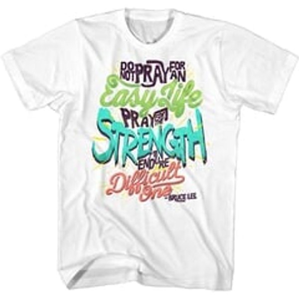 Bruce Lee Shirt Pray For Strength White T-Shirt