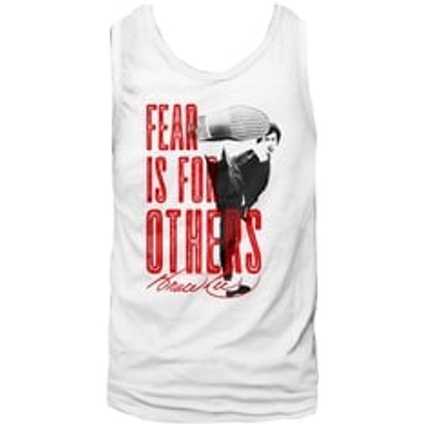 Bruce Lee Shirt Tank Top No Fear White Tanktop