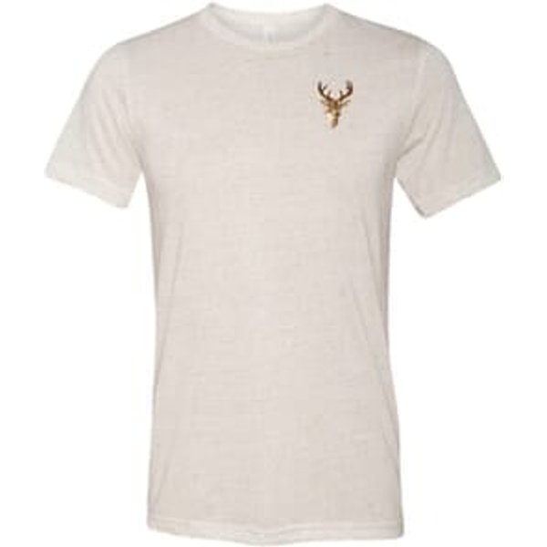 Buck Deer Patch Pocket Print Tri Blend T-shirt