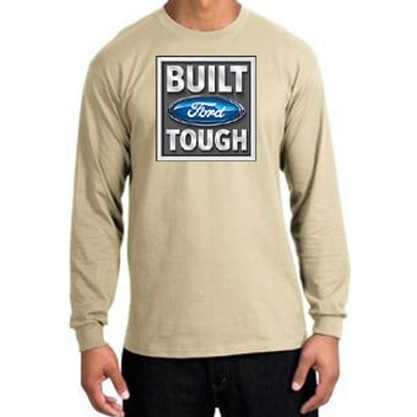 Built Ford Tough Long Sleeve Shirt - Ford Logo Adult Sand T-Shirt
