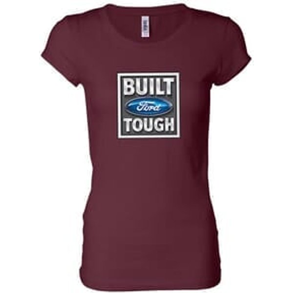 Built Ford Tough Shirt Ford Logo Ladies Longer Length Tee T-Shirt