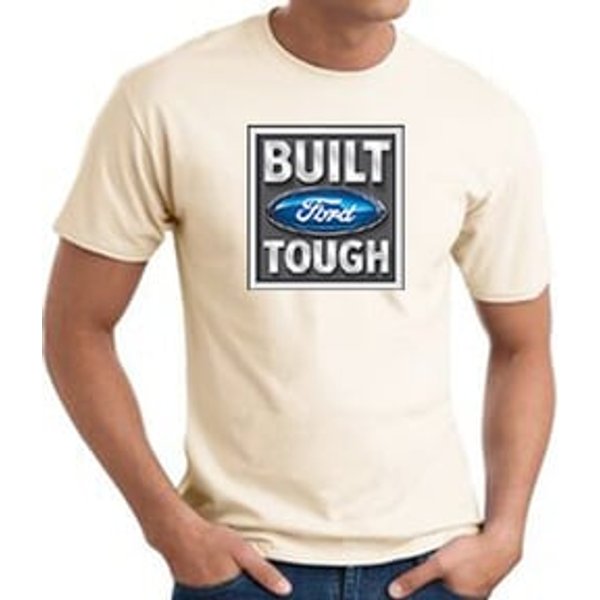 Built Ford Tough T-Shirt - Ford Logo Adult Natural Tee Shirt