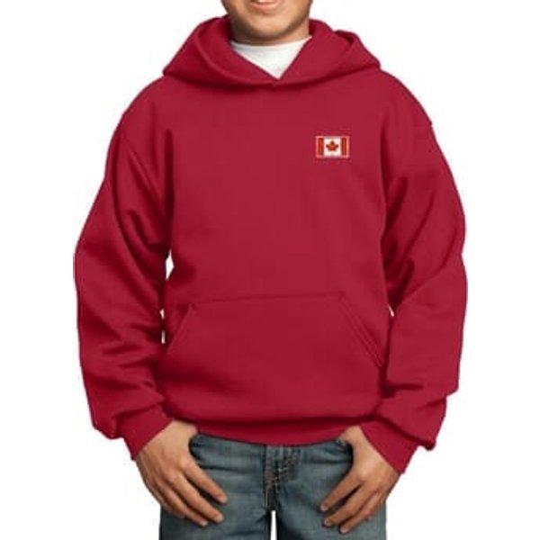 Canada Flag Patch Pocket Print Kids Hoodie