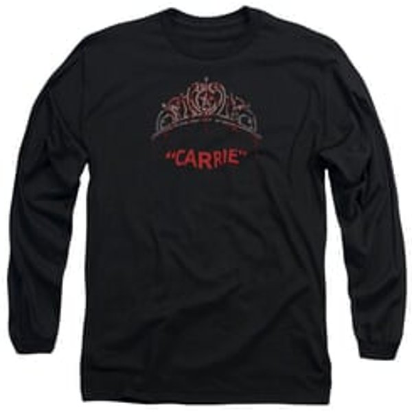 Carrie Long Sleeve Shirt Prom Queen Black Tee T-Shirt