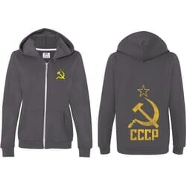 CCCP Hammer Sickle Soviet Union (Front & Back) Ladies Full Zip