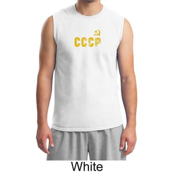 CCCP Shirt Soviet Union USSR Russia Insignia Adult Muscle Shirt