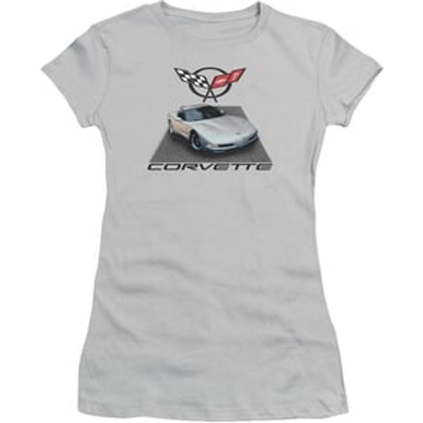 Chevy Juniors Shirt Silver 01 Vette Silver T-Shirt