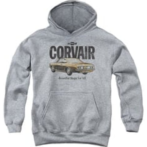 Chevy Kids Hoodie Retro Corvair Sports Grey Youth Hoody