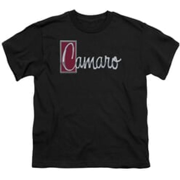 Chevy Kids Shirt Camaro Chrome Script Black T-Shirt