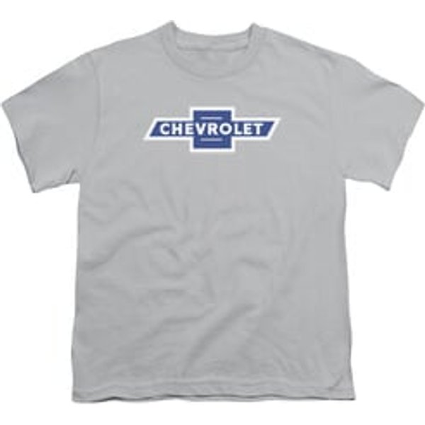 Chevy Kids Shirt Vintage White Border Bowtie Silver T-Shirt