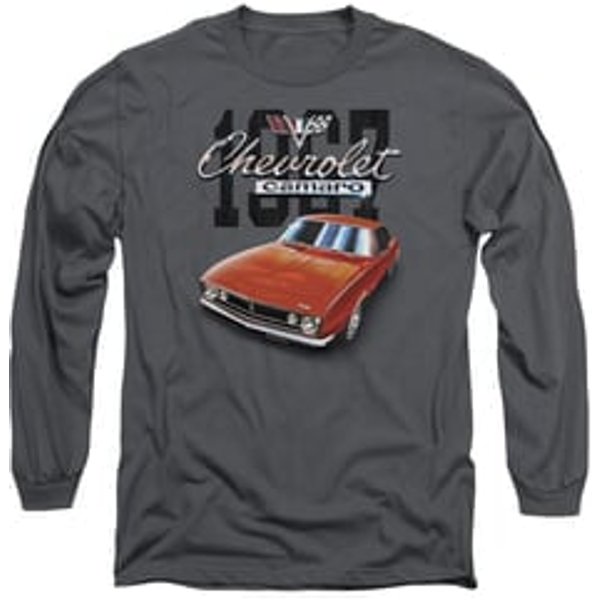 Chevy Long Sleeve Shirt Chevrolet 1967 Red Classic Camaro Charcoal Tee T-Shirt