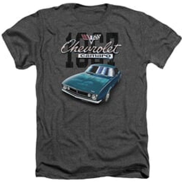 Chevy Shirt Blue Classic Camaro Heather Charcoal T-Shirt