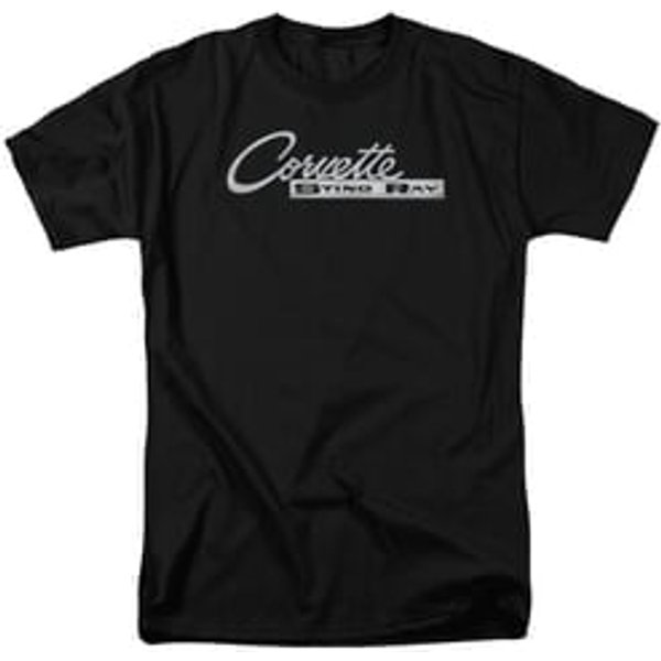 Chevy Shirt Corvette Sting Ray Chrome Logo Black T-Shirt