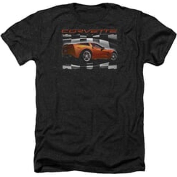 Chevy Shirt ZO6 checkered Heather Black T-Shirt